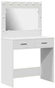 vidaXL Κομοδίνο με συρτάρι Λευκό 78.5 x 41 x 135 εκ Επεξεργασμένο ξύλο
