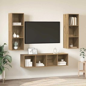 vidaXL Σετ επίπλου τηλεόρασης 3 pcs artisan δρυς 37 x 37 x 142.5 εκ