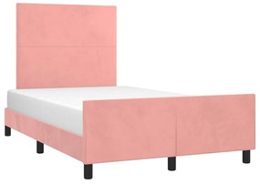 vidaXL Πλαίσιο Κρεβατιού με Κεφαλάρι Ροζ 120 x 190 εκ Βελούδινο