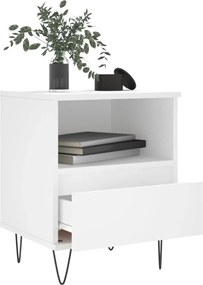 vidaXL Κομοδίνο Λευκό 40 x 35 x 50 εκ. από Επεξεργασμένο Ξύλο