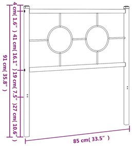 vidaXL Κεφαλάρι Λευκό 80 εκ. Μεταλλικό