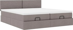 vidaXL Οθωμανικό κρεβάτι με στρώματα Taupe 160x200cm ύφασμα