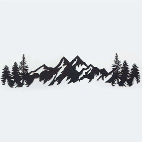 Διακοσμητικό Τοίχου Mountains 507ATP1178 17x69cm Black Wallity Ατσάλι