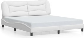 vidaXL Πλαίσιο κρεβατιού με LED χωρίς στρώμα Hvar Λευκό 180x200εκ.