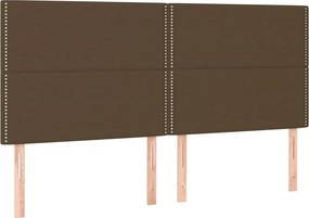 vidaXL Κρεβάτι Boxspring με Στρώμα Σκούρο Καφέ 200x200 εκ. Υφασμάτινο