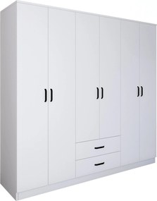 Εξαφυλλη Ντουλαπα Λευκο Ματ YAMON 1600 45x120x181