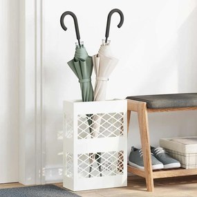 vidaXL Βάση ομπρέλας βροχής Λευκό 28 x 12 x 41 εκ Ατσάλι