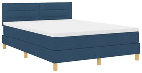 vidaXL Κρεβάτι με Φτερό και Στρώμα Μπλε 160x200 εκ Ύφασμα