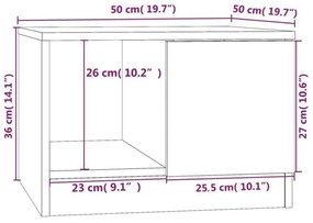 Τραπεζάκι Σαλονιού Γκρι Σκυρ. 50x50x36 εκ. Επεξεργασμένο Ξύλο - Γκρι