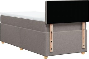 vidaXL Κρεβάτι Boxspring με Στρώμα Taupe 90x200 εκ. Υφασμάτινο