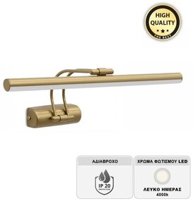 Megapap Απλίκα Καθρέπτη Μπάνιου Led Strop Μεταλλική Χρυσό 35εκ.