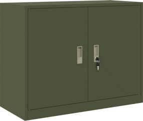 vidaXL Ντουλάπι αποθήκευσης 2 τμχ. Λαδί 90 x 40 x 210 εκ Ατσάλι