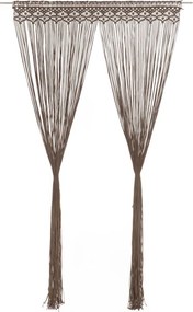 vidaXL Κουρτίνα Μακραμέ Taupe 140 x 240 εκ. Βαμβακερή