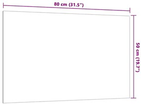 vidaXL Πίνακας Επιτοίχιος Μαγνητικός Λευκός 80 x 50 εκ. Ψημένο Γυαλί