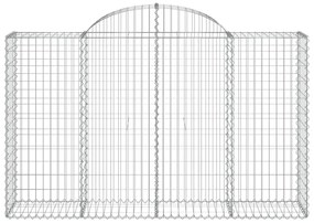 vidaXL Συρματοκιβώτια Τοξωτά 3 τεμ. 200x50x120/140 εκ. Γαλβαν. Ατσάλι