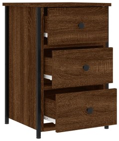 vidaXL Κομοδίνα 2 τεμ. Καφέ Δρυς 40x36x60 εκ. από Επεξεργασμένο Ξύλο