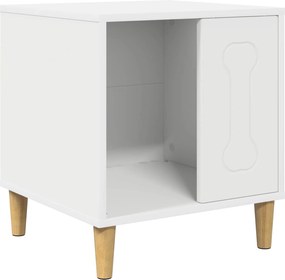 vidaXL Σπίτι Σκύλου Λευκό 44 x 42 x 49 εκ. Επεξεργασμένο ξύλο