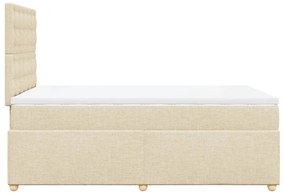 Κρεβάτι Boxspring με Στρώμα Κρεμ 120x190 εκ. Υφασμάτινο - Κρεμ