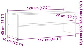 Έπιπλο Τηλεόρασης Όψη Παλαιού Ξύλου 120x40x40 εκ. Επεξ. Ξύλο - Καφέ