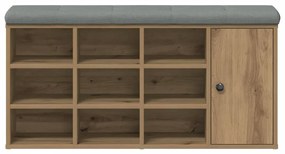 vidaXL Πάγκος παπουτσιών  Artisan Oak 102x32x50 cm Κατασκευασμένο ξύλο