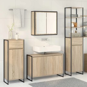 vidaXL Σετ Επίπλων Μπάνιου με συρτάρι Δρύς Sonoma Επεξεργασμένο ξύλο