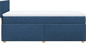vidaXL Κρεβάτι Boxspring με Στρώμα Μπλε 80x200 εκ. Υφασμάτινο