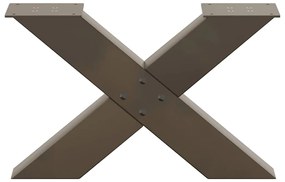 vidaXL Πόδια Τραπεζιού Σαλονιού σε Σχήμα Χ, 2 τεμ. από Φυσικό Ατσάλι 50x(30-31) εκ. Ατσάλι