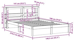 ΠΛΑΙΣΙΟ ΚΡΕΒΑΤΙΟΥ ΜΕ ΚΕΦΑΛΑΡΙ ΛΕΥΚΟ 135X190 ΕΚ. ΜΑΣΙΦ ΠΕΥΚΟΥ 3305986