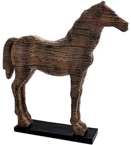 Διακοσμητική Φιγούρα Horse 374-224-332 47x8x48cm Brown Πολυρεσίνη