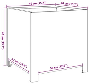 Ζαρντινιέρες Κήπου 2 τεμ. Λαδί 40x40x40 εκ. από Ατσάλι - Πράσινο