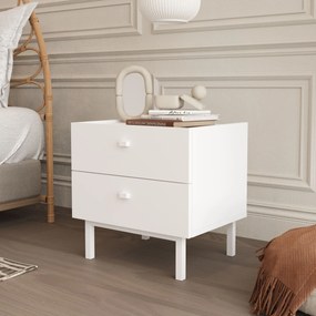 Κομοδίνο Λευκό FLOPOR 47.9x36.8x47
