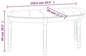 Πάγκος Σκούρο Γκρι 110,5x45x49 εκ. Βελούδινος - Γκρι