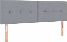 vidaXL Κρεβάτι box spring με στρώμα Ανοιχτό γκρι 140 x 190 cm Ύφασμα