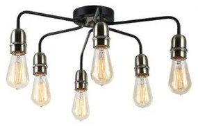 Φωτιστικό Οροφής 6xE27 15W Μαύρο Οξυντέ 123-02302-13 Luma Lighting-123-02302-13-Ορείχαλκος 123-02302-13