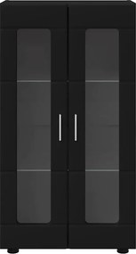 vidaXL Πλαϊνό γραφείο με ράφι με πόρτα FLORIN Μαύρο 55,5 x 29 x 100 εκ