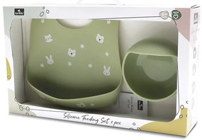 Σετ Φαγητού από Σιλικόνη (μπωλ + σαλιάρα) Green 10230710004