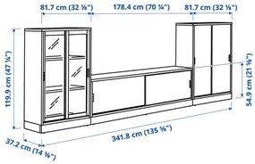 TONSTAD σύνθεση αποθήκευσης TV με συρόμενες πόρτες, 342x37x120 cm 295.150.65
