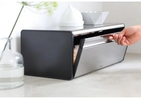Κουτί ψωμιού Brabantia Fall Front 646848, 18 l, 46,5x25 cm, Επιτοίχια τοποθέτηση, Inox
