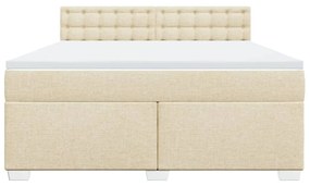 ΚΡΕΒΑΤΙ BOXSPRING ΜΕ ΣΤΡΩΜΑ ΚΡΕΜ 180X200 ΕΚ. ΥΦΑΣΜΑΤΙΝΟ 3285986