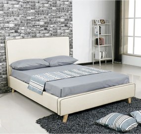 MORISSON Κρεβάτι Διπλό, για Στρώμα 160x200cm, Ύφασμα Εκρού   1τμχ