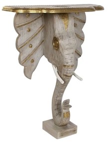 Έπιπλο Εισόδου DKD Home Decor Λευκό Γκρι Χρυσό 80 x 30 x 96 cm Ελέφαντας