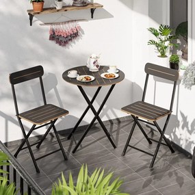 Στρογγυλό Bistro Σετ Τραπέζι και Καρέκλες Κήπου / Καπνί