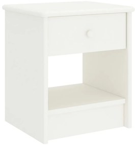 vidaXL Κομοδίνο Λευκό 35 x 30 x 40 εκ. Μασίφ Ξύλο Πεύκου