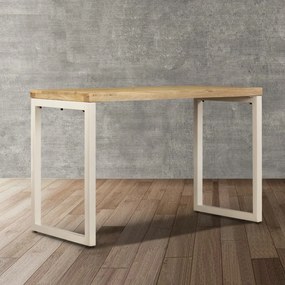 vidaXL Τραπεζαρία 115 x 55 x 76 εκ. από Μασίφ Ξύλο Μάνγκο και Ατσάλι