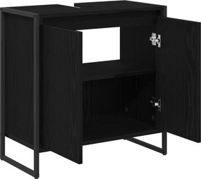 vidaXL Ντουλάπι Μπάνιου Μαύρη Οξυά 60 x 30 x 60 cm Επεξεργασμένο ξύλο
