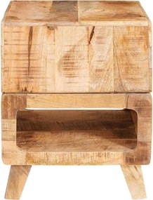 vidaXL End Table με ράφι Καφέ 40 x 40 x 49 εκ Στερεό ξύλο μάνγκο