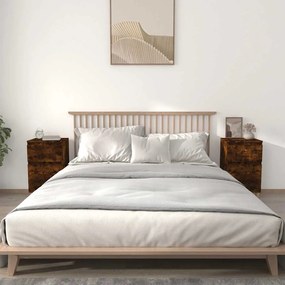 vidaXL Κομοδίνα 2 τεμ. Καπνιστή Δρυς 40x35x70 εκ.