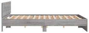 Πλαίσιο Κρεβατιού με Κεφαλάρι Γκρι Sonoma 160x200 εκ. - Γκρι
