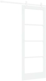 vidaXL Συρόμενη Πόρτα Λευκό 78 x 202 εκ. Ξύλο και μέταλλο