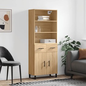 vidaXL Ντουλάπι Sonoma δρυς 69,5 x 34 x 180 εκ. από Επεξεργασμένο Ξύλο